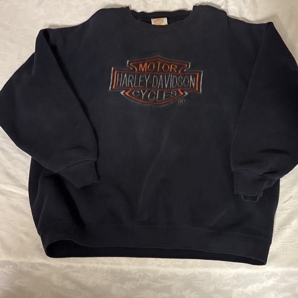Vintage Harley Davidson Crewneck Sweatshirt 90s Heavyweight Embroidered USA XL